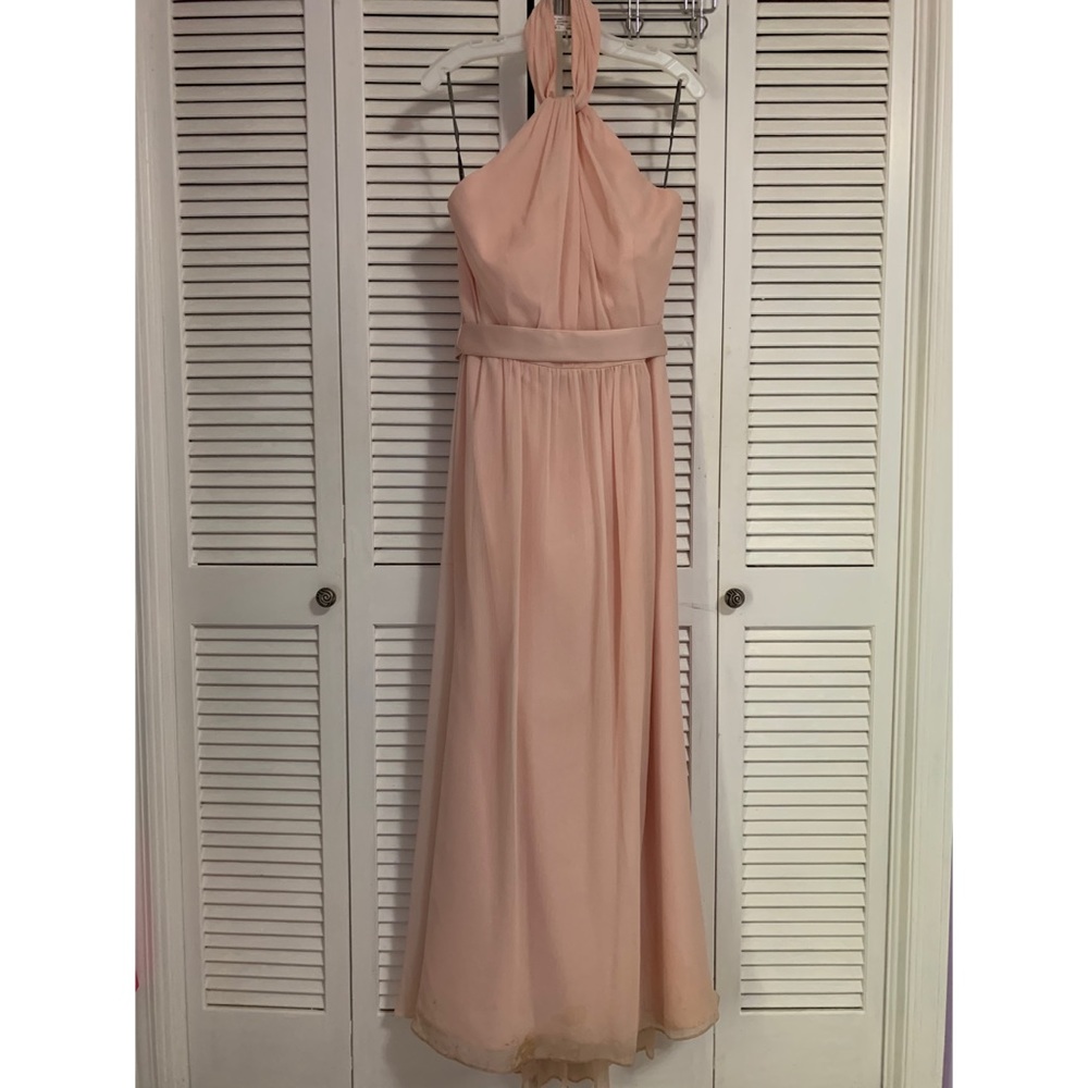 High halter neck, chiffon, petal gown by Vera Wang